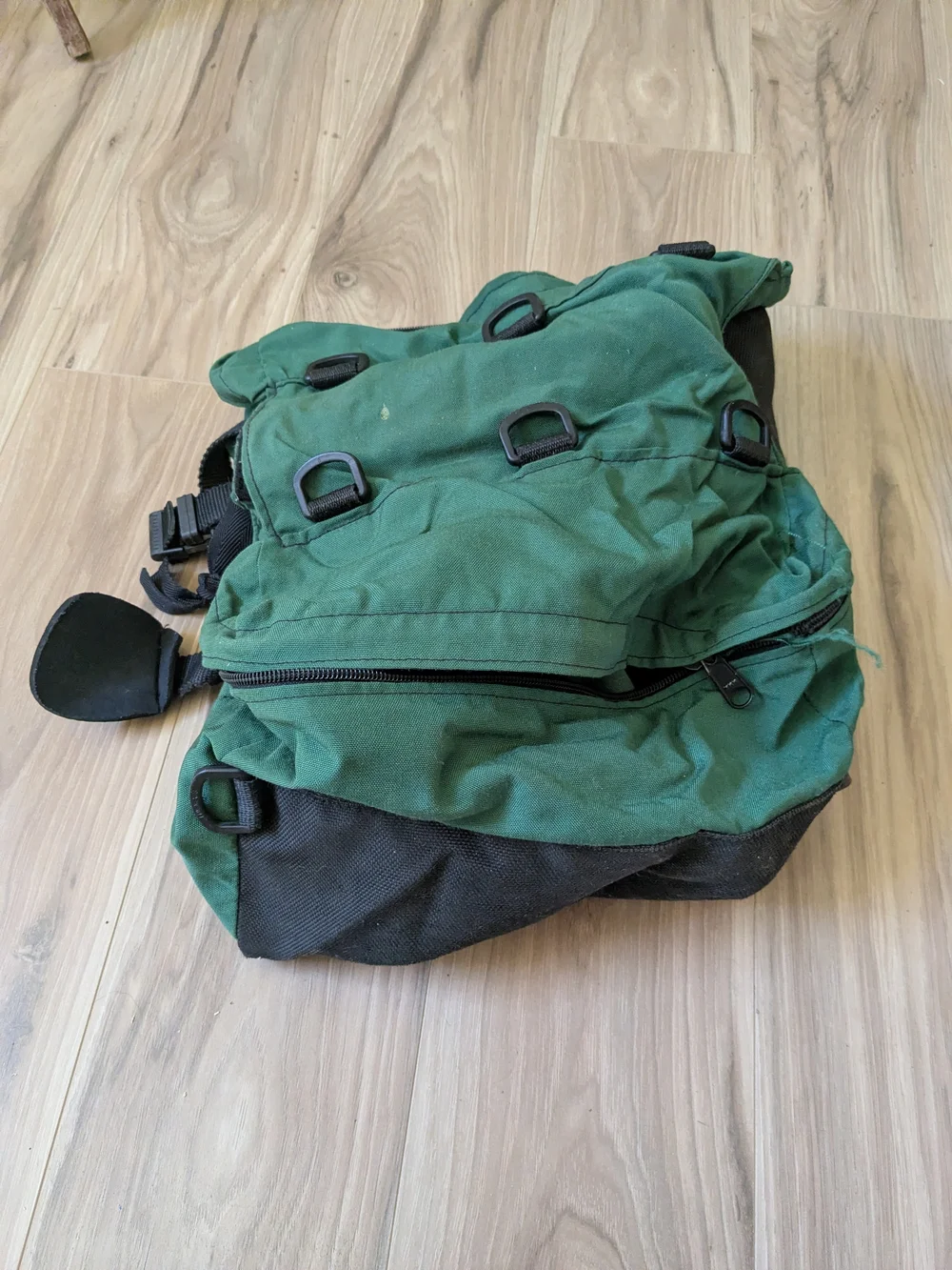 Green Canvas Dog Backpack - Large